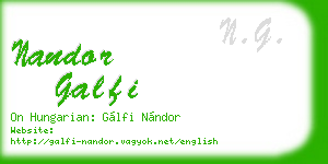 nandor galfi business card